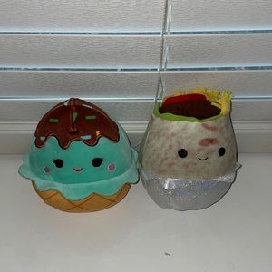 Food squishmallows ice cream and burrito